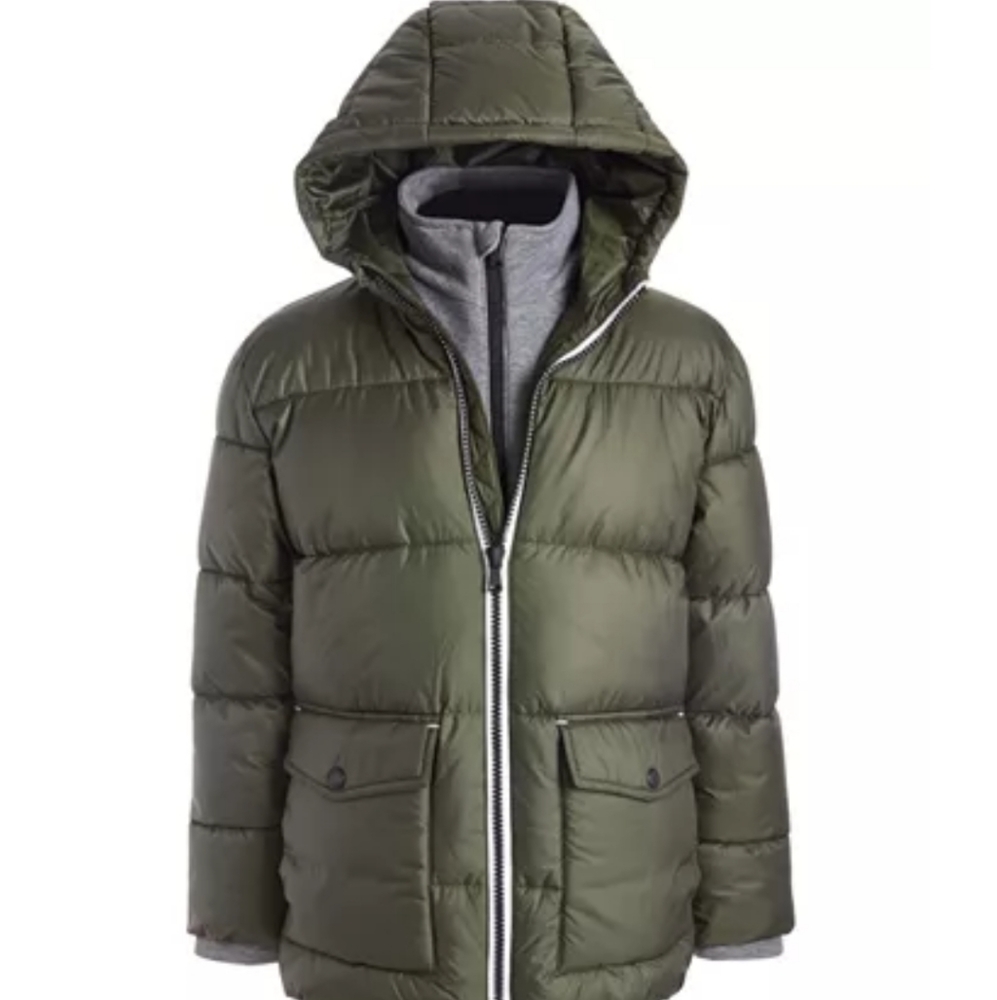 SALE!!! MICHAEL KORS TODDLER HOODED PUFFER WITH FLEECE BIB